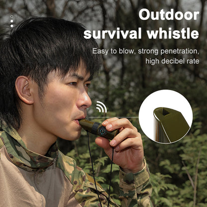 7 in 1 Survival Whistles Survival Whistle Emergency Emergency Whistles with Compass and Thermometer for Outdoor Hiking Camping