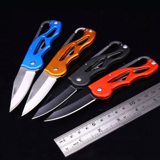 Outdoor Multifunction Foldable Pocket Knife Portable Keychain Ring Folding Knife Fruit Cutter Camping Survival Supplies Tool