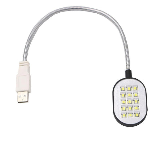 Ultra Bright 15 LED Flexible 35.2cm Mini Computer USB Work Light Lamp Flashlight For PC Laptop Convenient for Reading