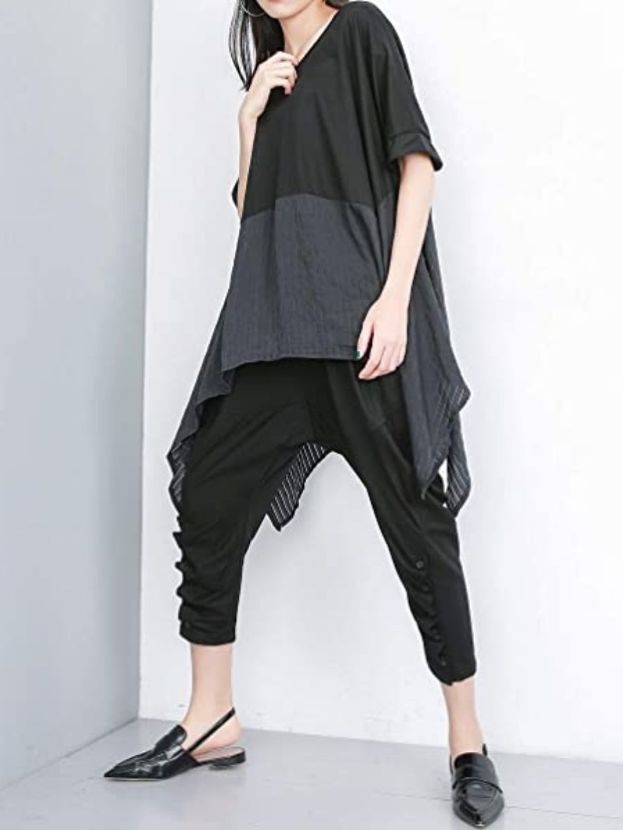 Women's Summer Casual Tops Loose Bat Wing Blouse Streetwear