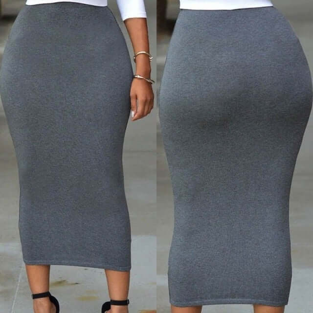 Elegant casual sexy pencil skirt long waist high - beandbuy