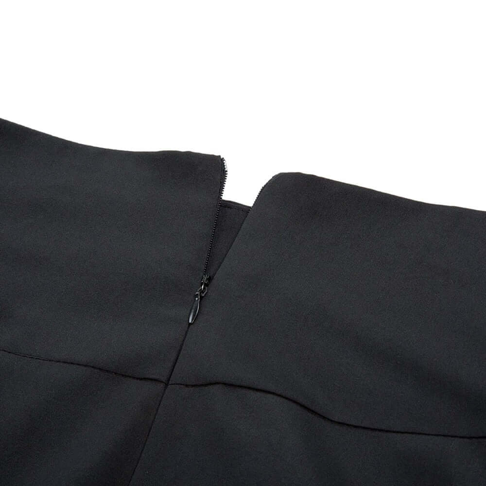 Women long skirt vintage pleated retro high waist belt - beandbuy