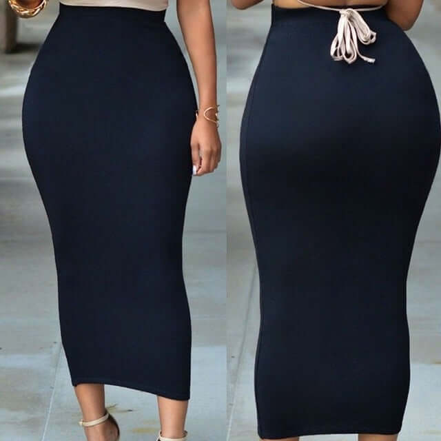 Elegant casual sexy pencil skirt long waist high - beandbuy
