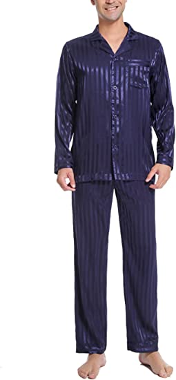 Men's Cotton Sleepwear Button-Down Pajamas Set