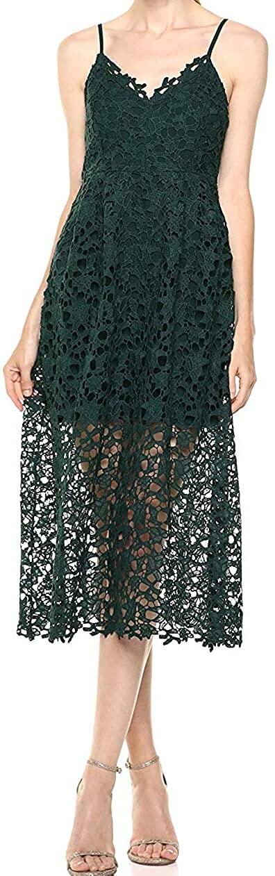 Trendy women's lace dress without sleeves - beandbuy