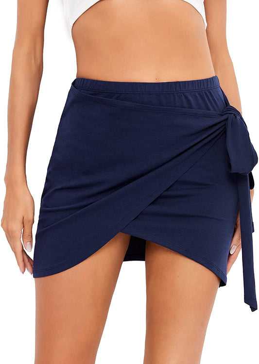 Verdusa Women's Tie Side High Waist Bodycon Wrap Mini Skirt - beandbuy