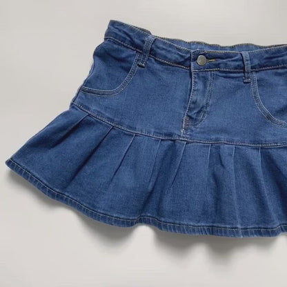 High waist jeans mini skirt Korean-style
