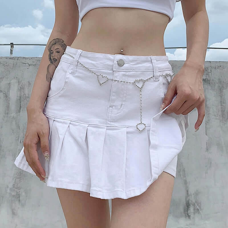 High waist jeans mini skirt Korean-style - beandbuy