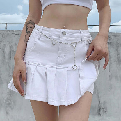 High waist jeans mini skirt Korean-style - beandbuy