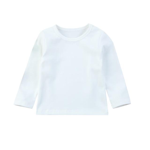 Newborn Fashion Solid Cotton T-Shirt Baby & Boys Girls  Long Sleeve Autumn Winter Underwear - beandbuy