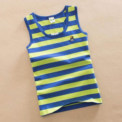 Striped style cotton tank tops for boys, girls and babies combined with spectacular colors - beandbuy