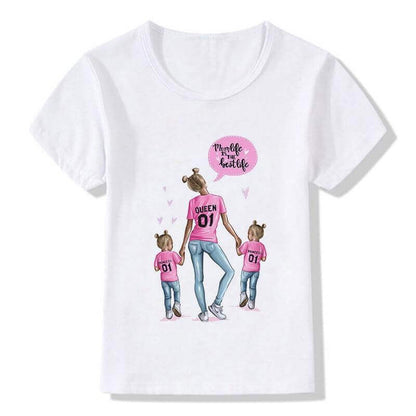 Sweet Summer Super Mom T-Shirts For Kids/Baby Girl/Boys Love Life Lovely Printing 2 - beandbuy