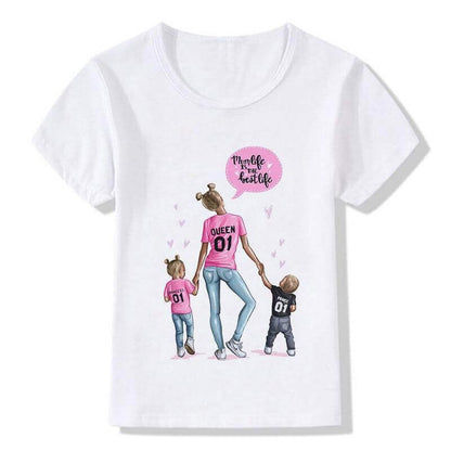 Sweet Summer Super Mom T-Shirts For Kids/Baby Girl/Boys Love Life Lovely Printing 1 - beandbuy