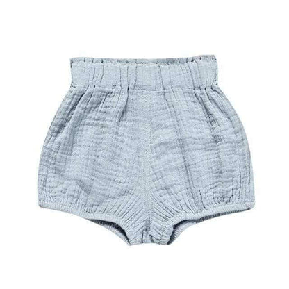 Kids & Babies Blues Solid Dot Triangle Cotton Linen Pants - beandbuy