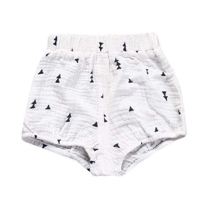 Kids & Babies Blues Solid Dot Triangle Cotton Linen Pants - beandbuy