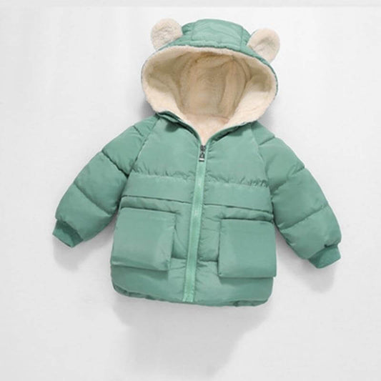 Cotton wool coats for children and babies Velvet pocket - beandbuy
