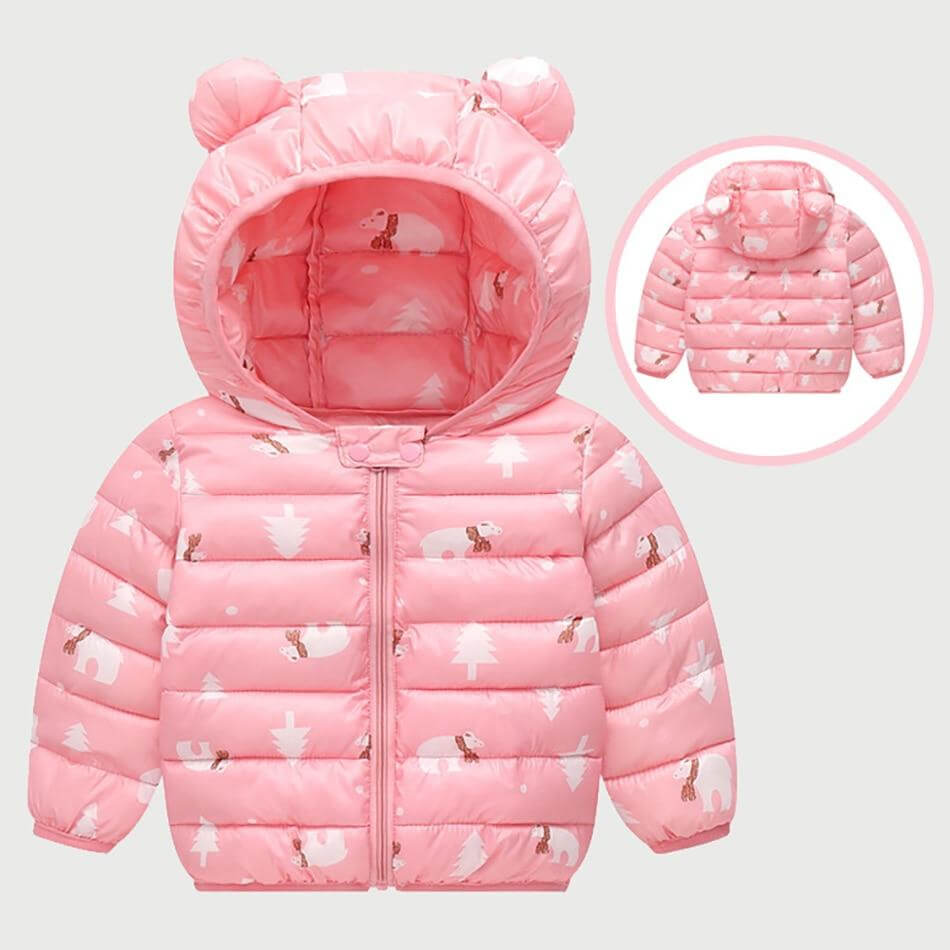Down dotted coats with ear hoodie for babies boys and girls - beandbuy
