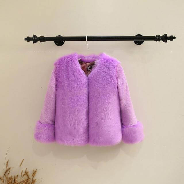 Elegant girls' winter jacket made of faux fur from the age of two - beandbuy