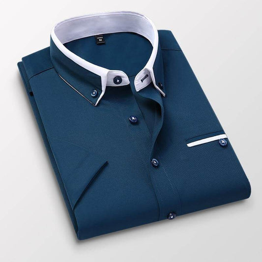 Elegant shirt and short sleeves, fashionable for men - beandbuy