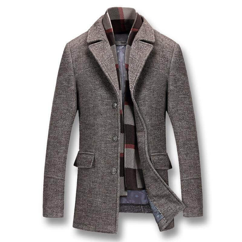 Men Winter Thick Cotton Wool Jackets Coats - beandbuy