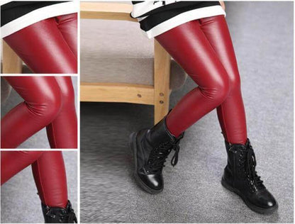 New artificial winter leather/dotted pants leggings for girls - beandbuy