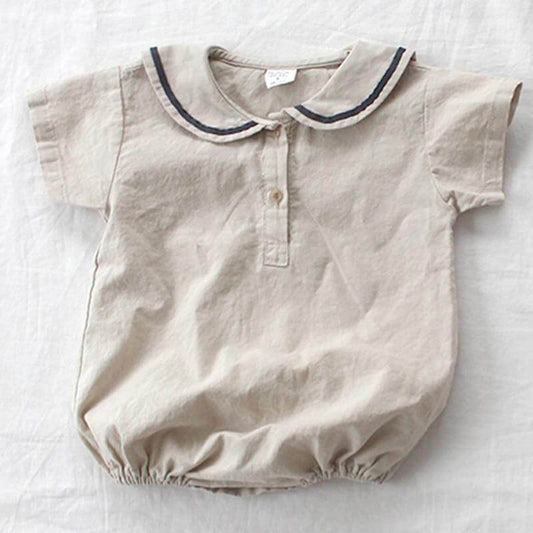New Style T-shirt Summer Navy collar Toddler Girl & Boys  Short sleeve - beandbuy