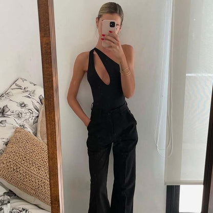 Sexy bodysuit one shoulder cut out for women - beandbuy