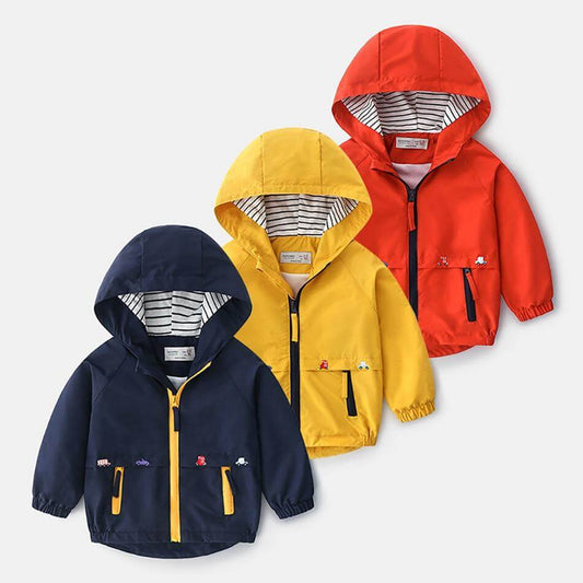 Wool coats with zipper pocket outerwear for kids - beandbuy