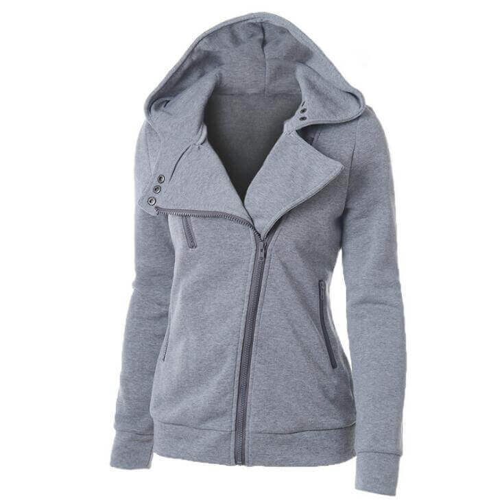 Zipper sweatshirt hoodie coat for women - beandbuy